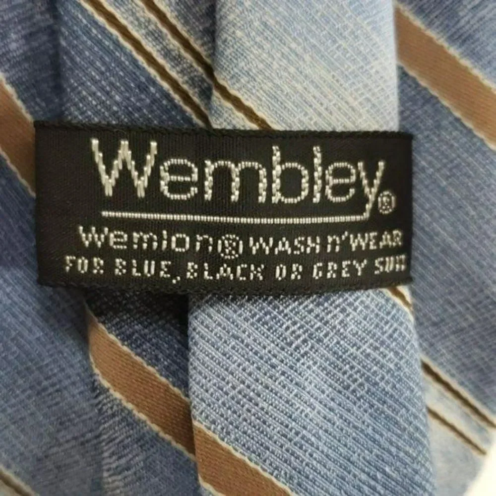 Wembley Boys Wash‎ and Wear Blue Striped Clip On Neck Tie